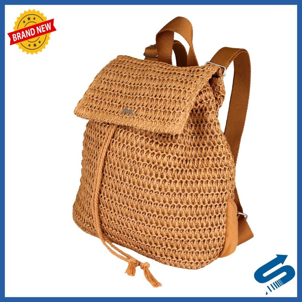 Woven Straw Backpack Casual Daypack Lightweight Eco-Friendly Travel Beach Chic